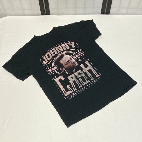 Johnny Cash The Man in Black Graphic Tee American Legend Short Sleeve Crew Neck - Picture 9 of 10